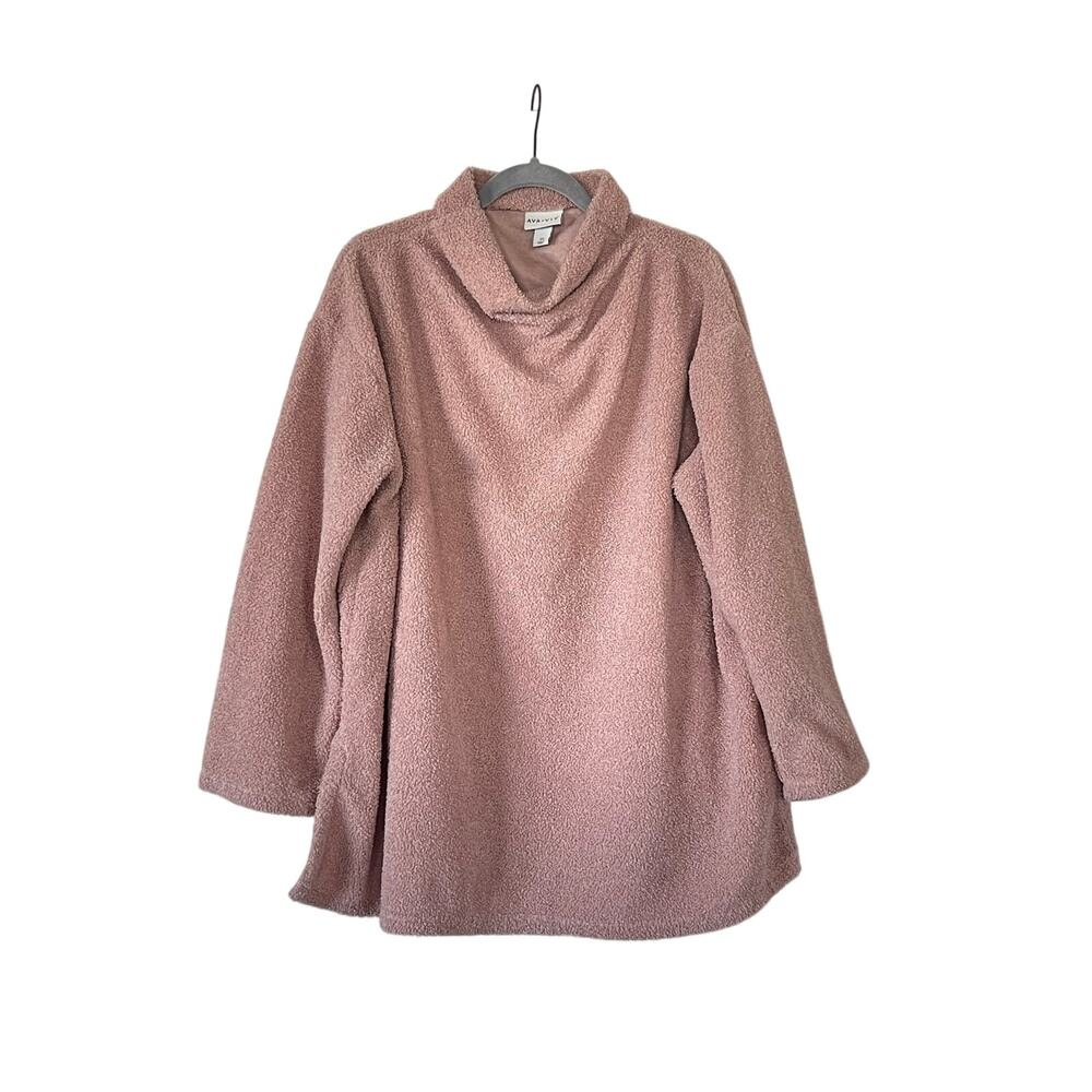 Ava & Viv Women’s Long Sleeve Sweater Pink Blush Plus Size 2X